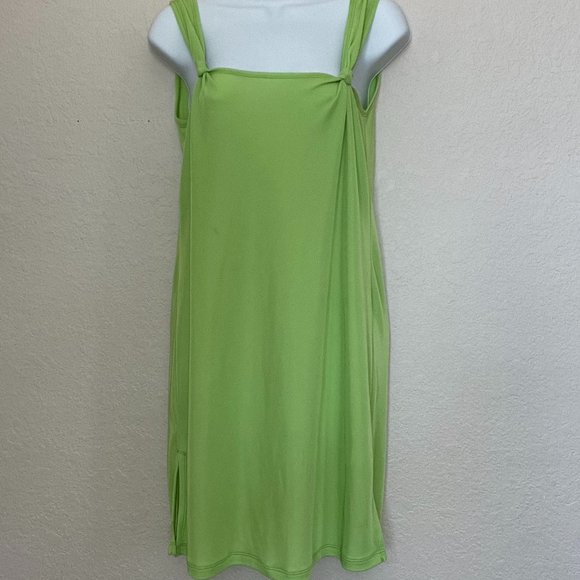 Vintage Anne Klein Lime Green Mini Dress - Picture 1 of 2